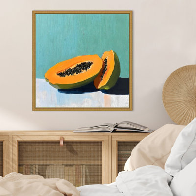 "Blue Papaya II" par Walker Noble, reproduction d'art sur toile encadrée
