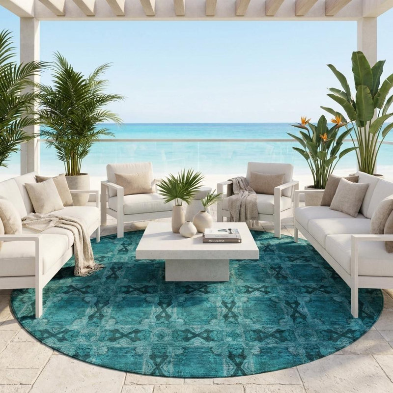 Tapis d'intérieur rond 8 pi