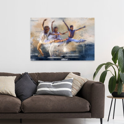 Danseurs en mouvement fluide - Affiche murale abstraite contemporaine et dramatique