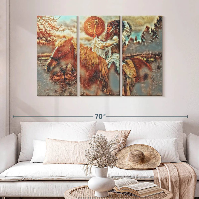 Lelar Indian War Horse, 32" H x 50" W