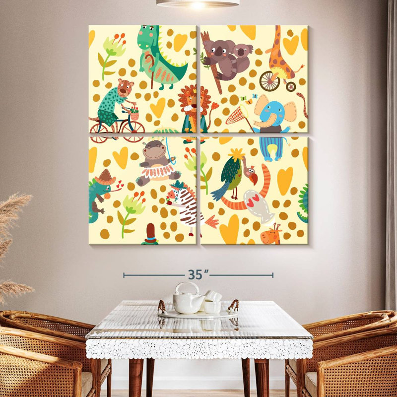 Ashelle, motif d'animaux de safari, H 50 po x l 50 po