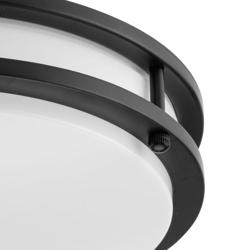 Plafonnier encastré 5 lumières, Noir mat, H 2,82 po x l 10,24 po x P 10,24 po