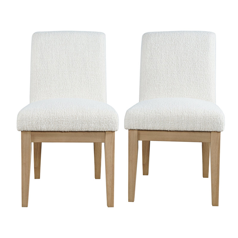 Jayveion Modern Rustic Solid Wood Upholstered Parsons Dining Chair (Set of 2)