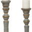 Ensemble de porte-bougie gris clair en bois de manguier