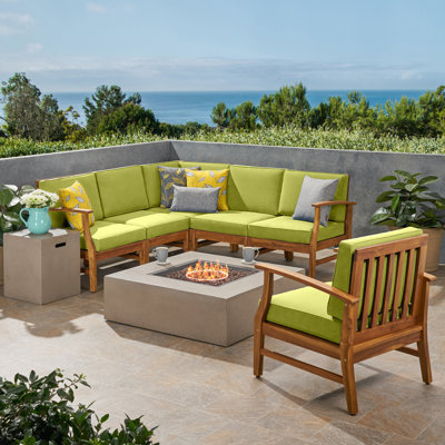 Ivanka Outdoor Acacia Wood Sofa Set