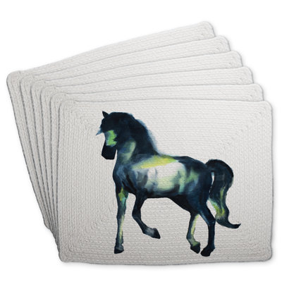 Elegant Horse Braided Polyester Kundra Set of 6 - Home Decor