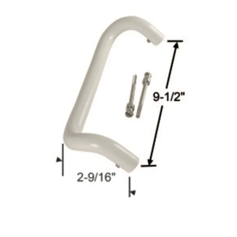 Poignée de porte blanche TM, trou de 9 1/2 po, poignée tubulaire