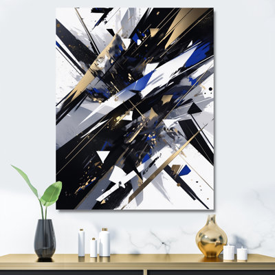 Symphonie cubiste noire sur blanc