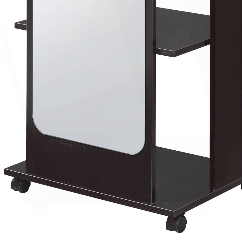 Stylish Hall Tree With Open Compartments, Hanging Rod, And Full-Length Mirror, A Practical And Elegant Addition To Your Home.