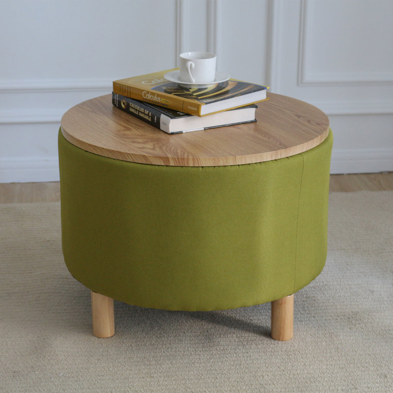 Sauget Solid Wood Single Coffee Table, Green