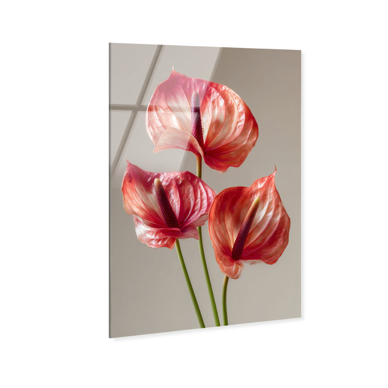 Crimson Silk Veins II Print, 15"H x 10"W, High-Gloss Acrylic Print