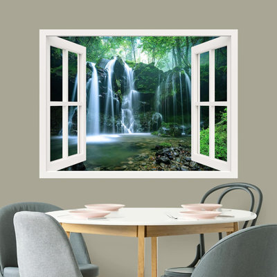 Forest Mountain River Rapid Waterfall Wall Mural -  IDEA4WALL