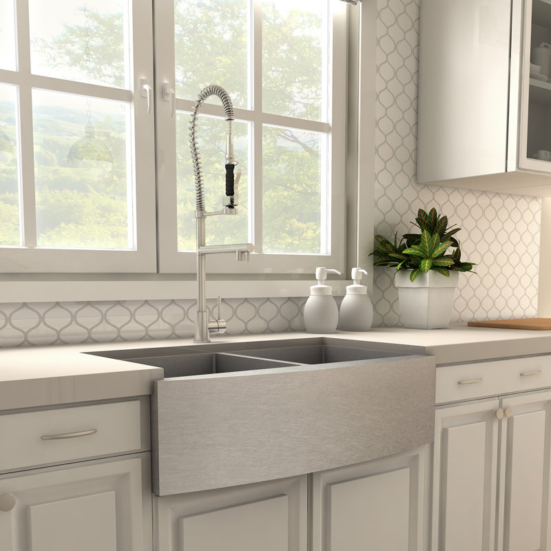 VanGogh Pull Down Single Handle Kitchen Faucet with Side Spray and Accessories, Brushed Nickel