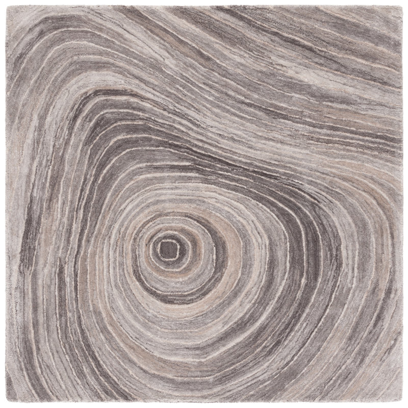 Jeaneen Hand Tufted Performance Abstract Rug, Square 6'