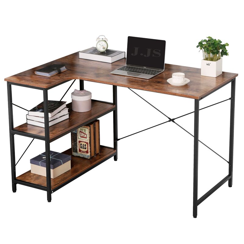 17 Stories Kershner L-Shaped Metal Base Writing Desk & Reviews | Wayfair