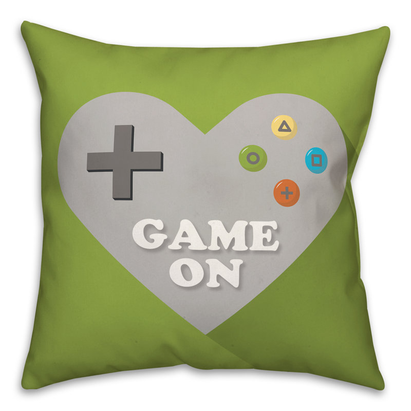  Coussin Game on Heart, 16 po x 1 po