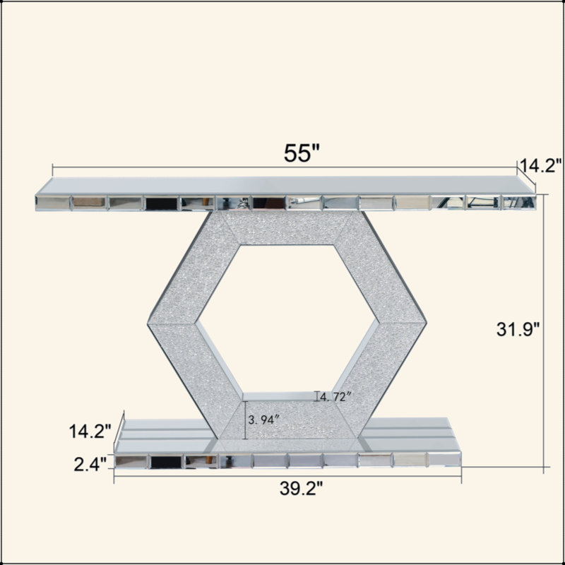 Miroir d'entrée hexagonal en cristal Sparkling