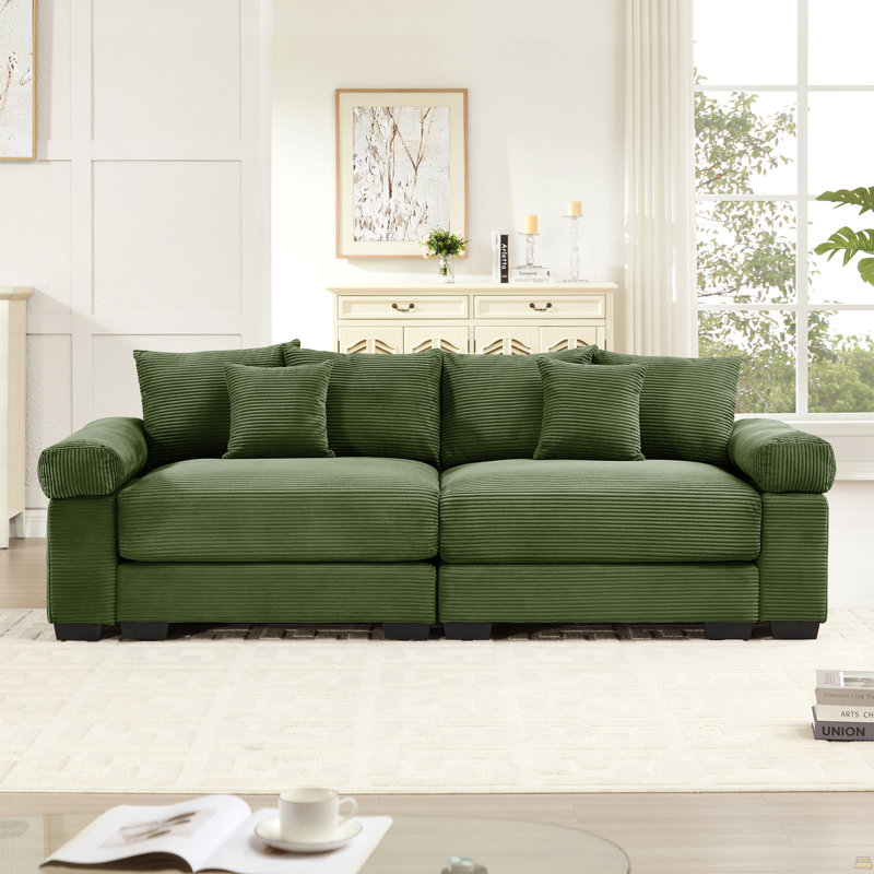 Canapé modulaire surdimensionné de 92 po Cloud, H 34,2 po x l 92 po x P 33,8 po, 2, Vert