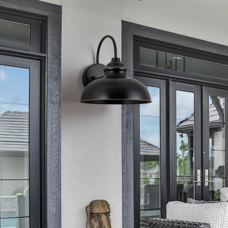 Brantley 12.25"W Dimmable Black Outdoor Wall Light