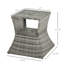 Table d'appoint Outsunny en rotin tressé avec trou pour parasol, étagère de rangement à 2 niveaux, résistante aux intempéries, idéale pour l'extérieur (terrasse, jardin, cour), gris chiné