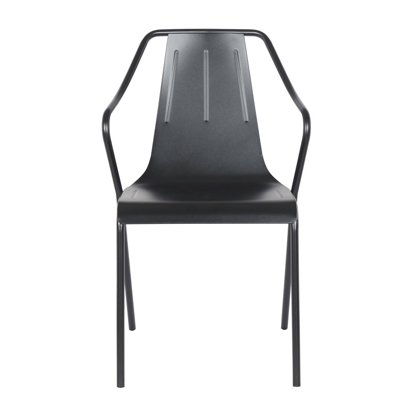 Fauteuil de terrasse empilable, Noir givré