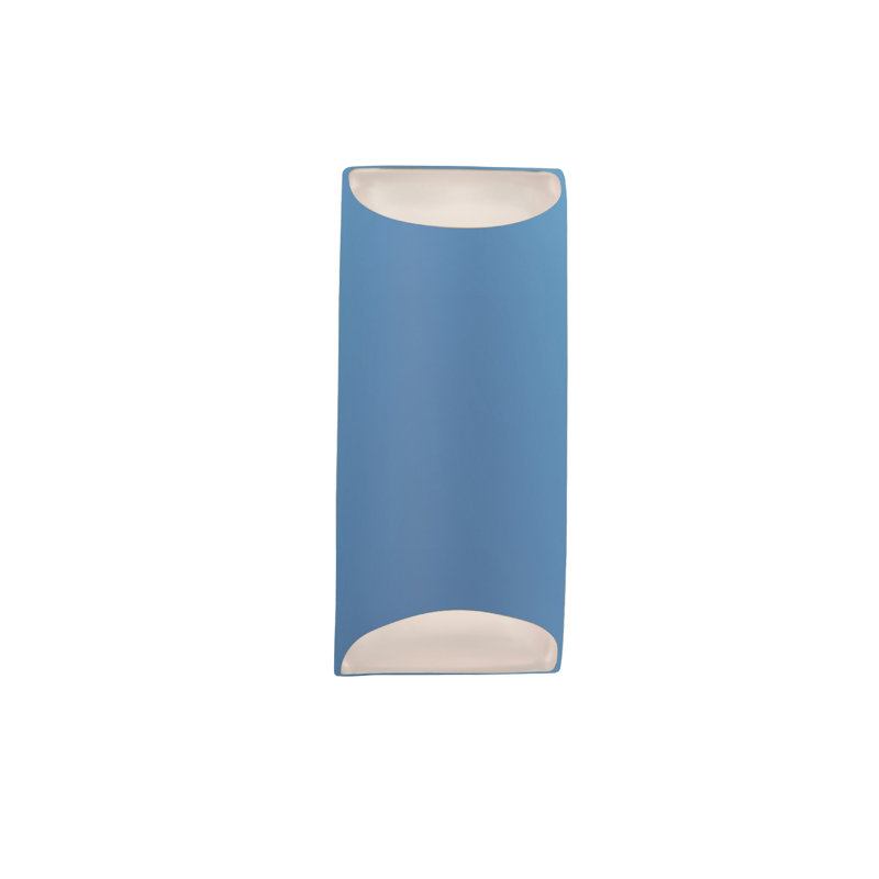 Beda Ceramic LED Wall Light, 13.75" H x 7" W x 4" D, Sky Blue