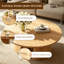 Table basse ronde de 99 cm (39 po) en bois naturel, table centrale moderne sur pied avec plateau en placage lisse pour salon