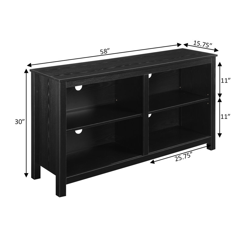 Biruta TV Stand for TVs up to 65" with Shelves, Black