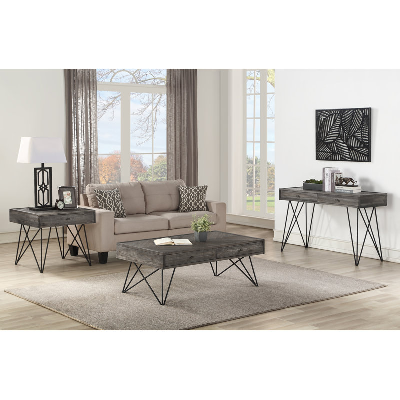 Console en bois massif 47 po Symone