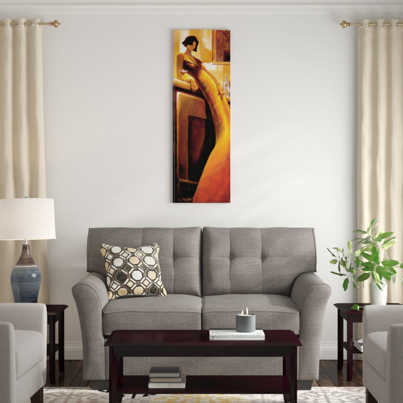 «La Seductrice» par Keith Mallett, reproduction d'art graphique sur toile tendue, H 48 po x l 16 po x P 1,5 po, Toile tendue