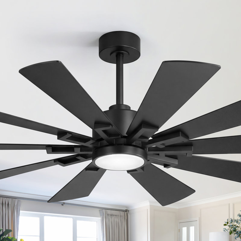 Ventilateur de plafond moderne 72 po avec lumière et télécommande, ventilateur de plafond à 10 pales de grande taille, moteur CC réversible silencieux, 3CCT DEL pour le salon et la grande pièce