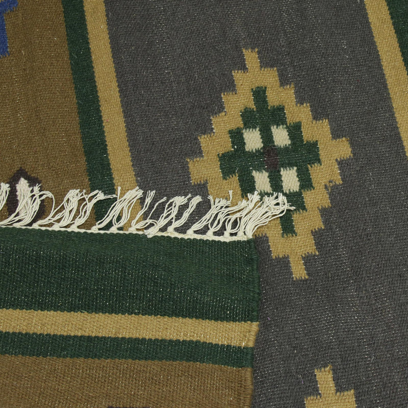 Tapis brun en laine tissé à la main Mulhall