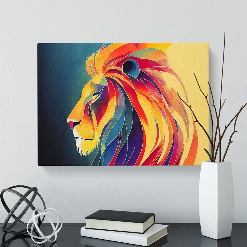 Lion Watercolour Vol.6 Abstract - Wrapped Canvas, 35cm H x 50cm W x 3cm D