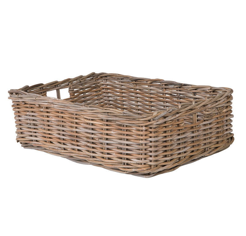 Panier en rotin Ayriauna, Grand - H 8,5 po x l 26 po x P 21 po