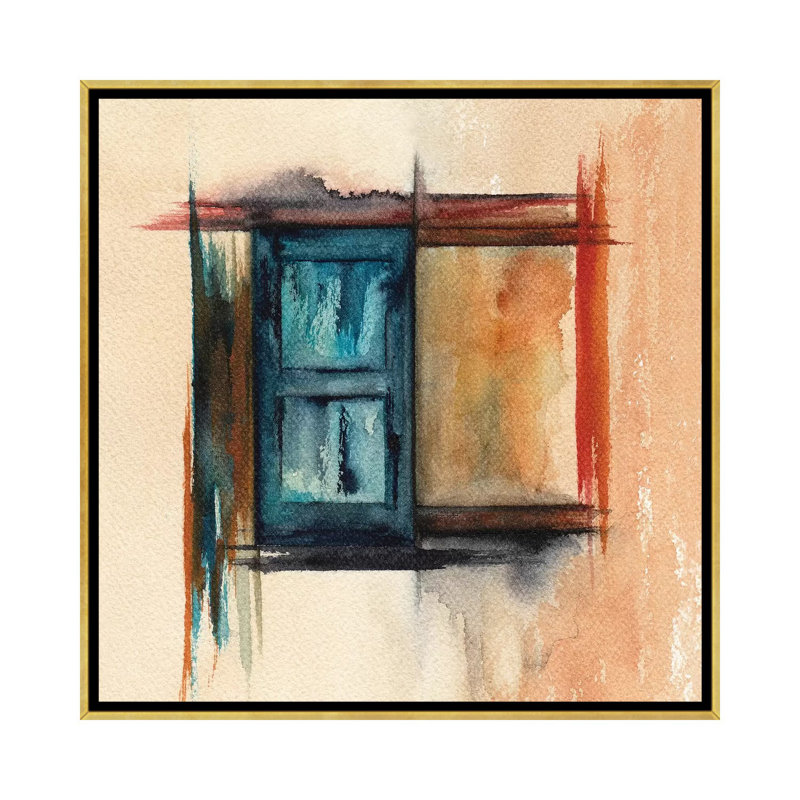 « Lines VII » par Marco Gonzalez-impression, H 37 po x l 37 po x P 1,5 po, Toile encadrée d'or, Pas de tapis
