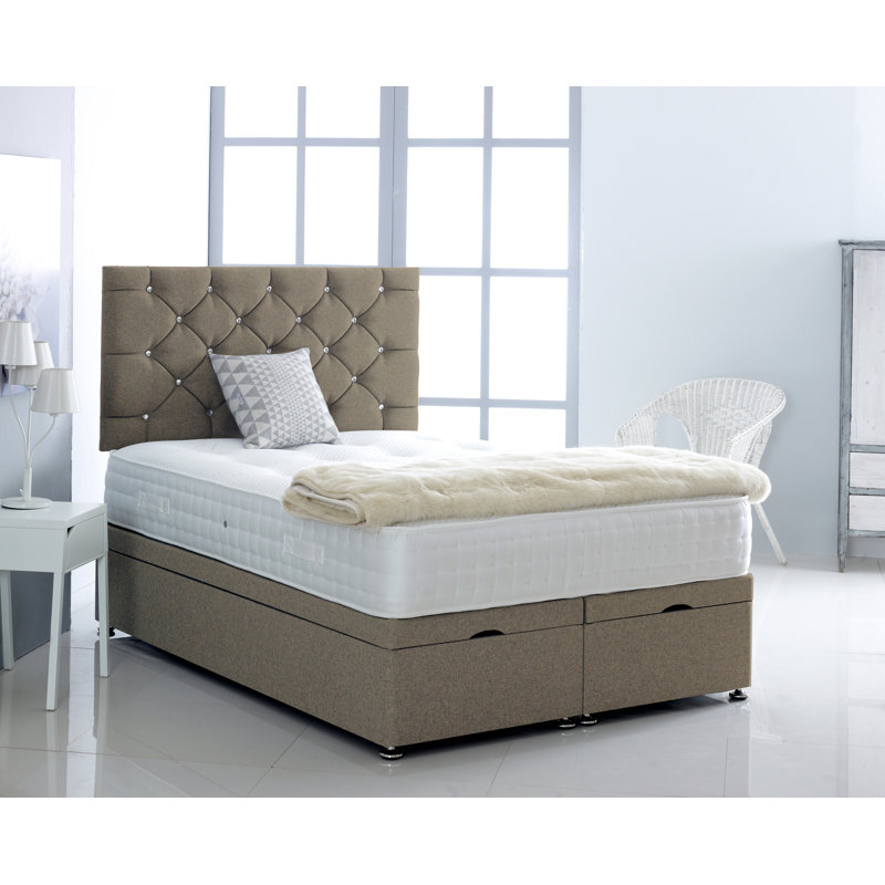 Fielder Upholstered Ottoman Storage Bed, Grey, Small Double (4')