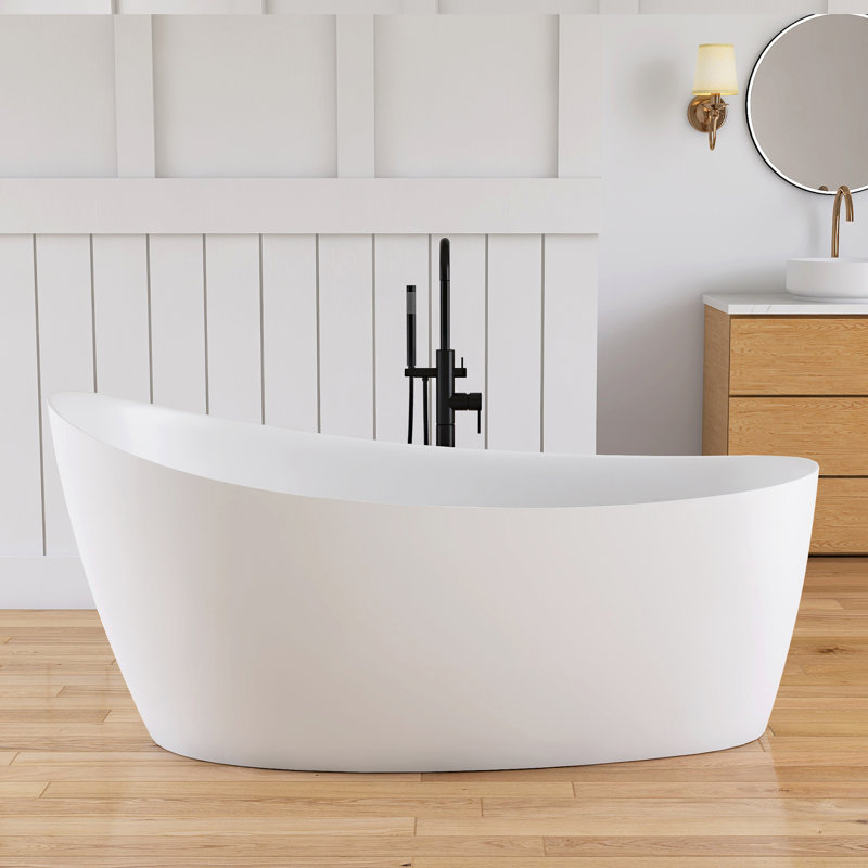 Forma 65'' Freestanding Tub Solid Surface Deep Soaking Bathtub