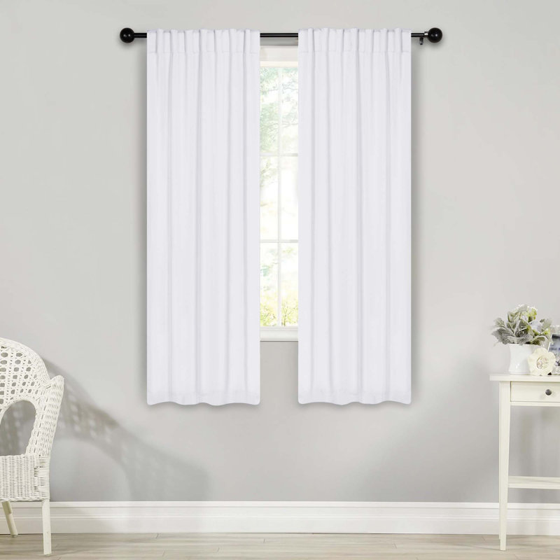 Rideaux obscurcissant et passe-tringle Levatt Classic, Blanc neige, L 26 po x L 63 po