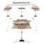 Parasol de marché de 6 pi x 6 pi avec parasol de table en aluminium avec bouton-poussoir inclinable et 8 parasols robustes pour la terrasse-1113588468