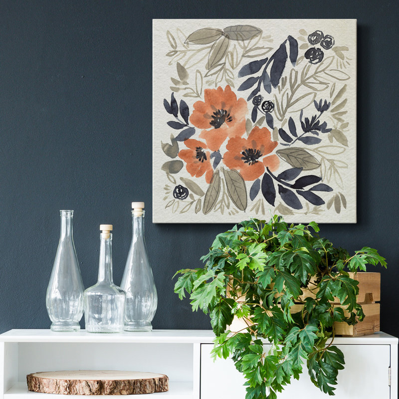 Sienna & Paynes Flowers II - Toile tendue avec châssis de qualité supérieure, prête à être accrochée