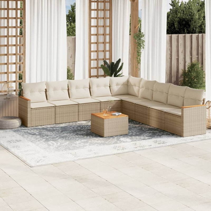 Ensemble de canapé de jardin Vidaxl beige