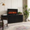 FLAMEKO Wilton Electric Fireplace, Wall Mounted, Recessed, Logs & Crystals Included, 9 Colour Flame Effect, 1.8kW Heater