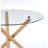 Round Dining Table With Oak Metal Leg And Tempered Glass,Modern Space Saving Kitchen Table-167552043