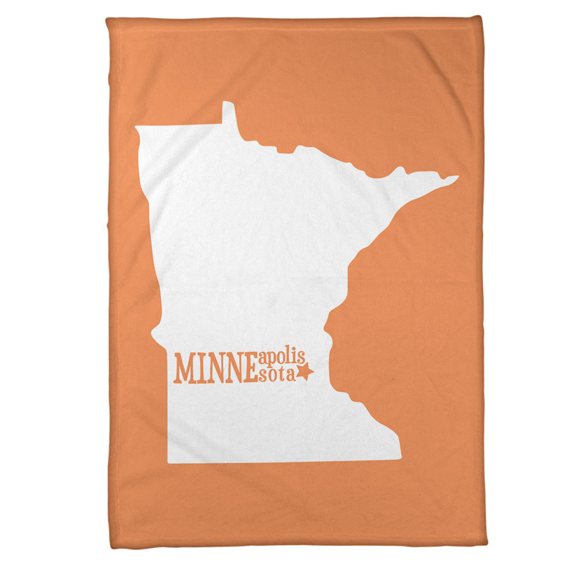 Jeté polaire minneapolis minnesota, l 62,5 po x L 82,5 po, Orange