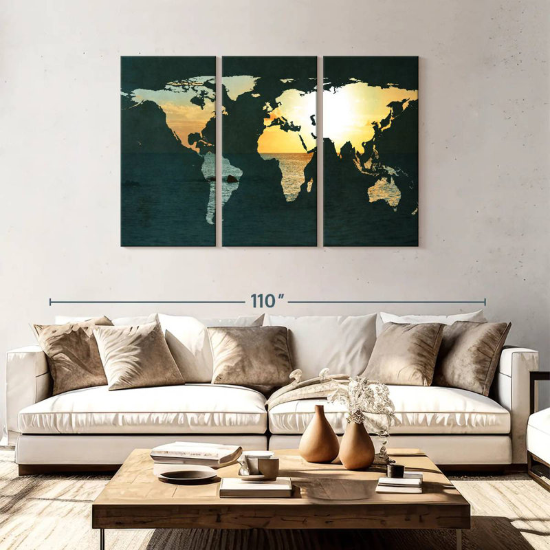 Aliaz Coastal Map, 48" H x 74" W