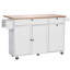 60In Kitchen Island Cart Rolling Storage Cabinet Table With Drawer Drop Leaf