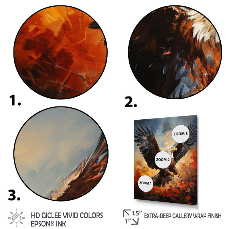 Aysheia orange, noir, amérindien, aigle, esprit, Cadre photo blanc, H 44 po x l 34 po x P 1,5 po