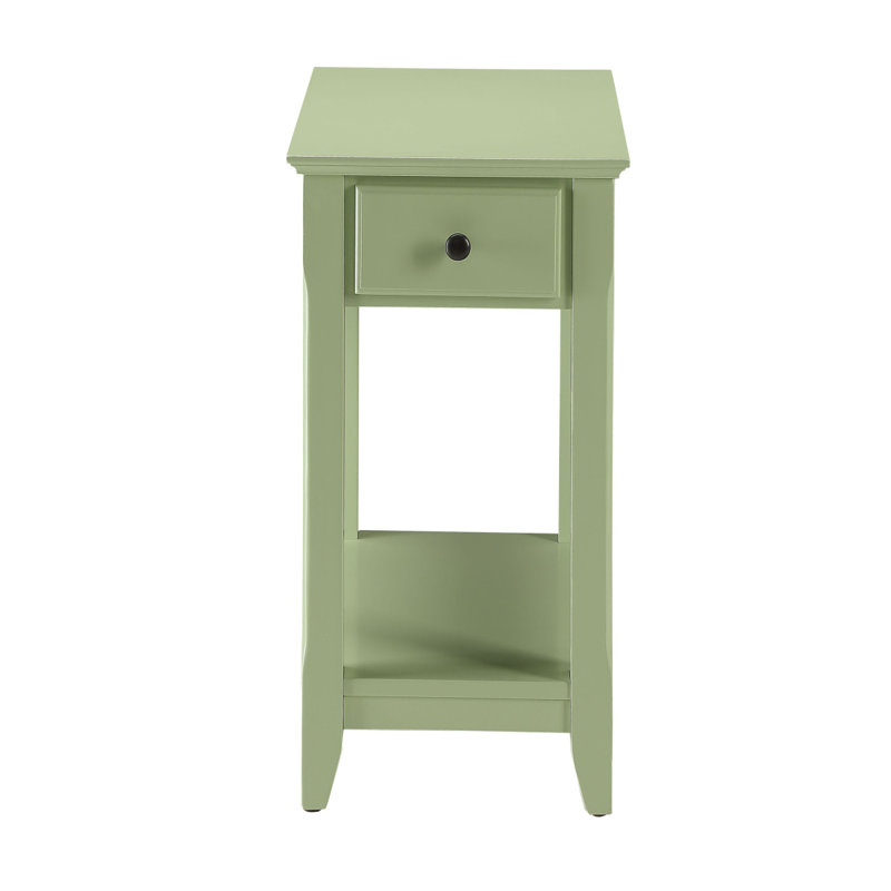 Table d'appoint vert clair avec tablette inférieure