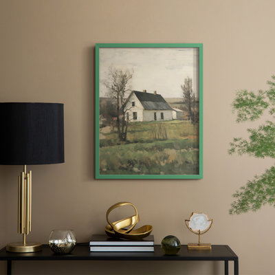 Reproduction encadrée de paysage rétro Vintage - bois massif