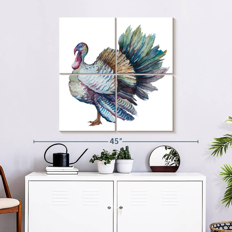 Plumes de dinde colorées Brampt, H 32 po x l 32 po